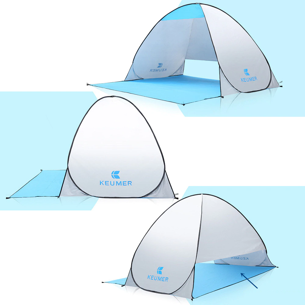 Cheap Goat Tents 70.9x59x43.3 Inch Automatic Instant Pop up Beach Tent Anti UV Sun Shelter Cabana for Camping Fishing Hiking Picnic   